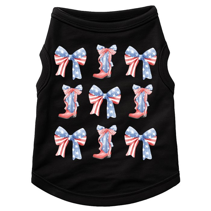July 4th Coquette Bow America Retro Doggie Tank