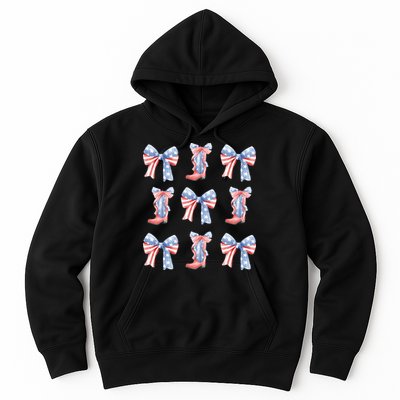 July 4th Coquette Bow America Retro Hoodie