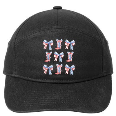 July 4th Coquette Bow America Retro 7-Panel Snapback Hat