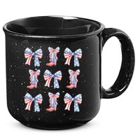 July 4th Coquette Bow America Retro 15oz Campfire Ceramic Mug