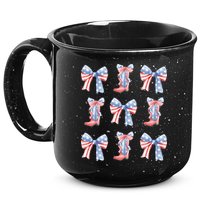 July 4th Coquette Bow America Retro 15oz Campfire Ceramic Mug
