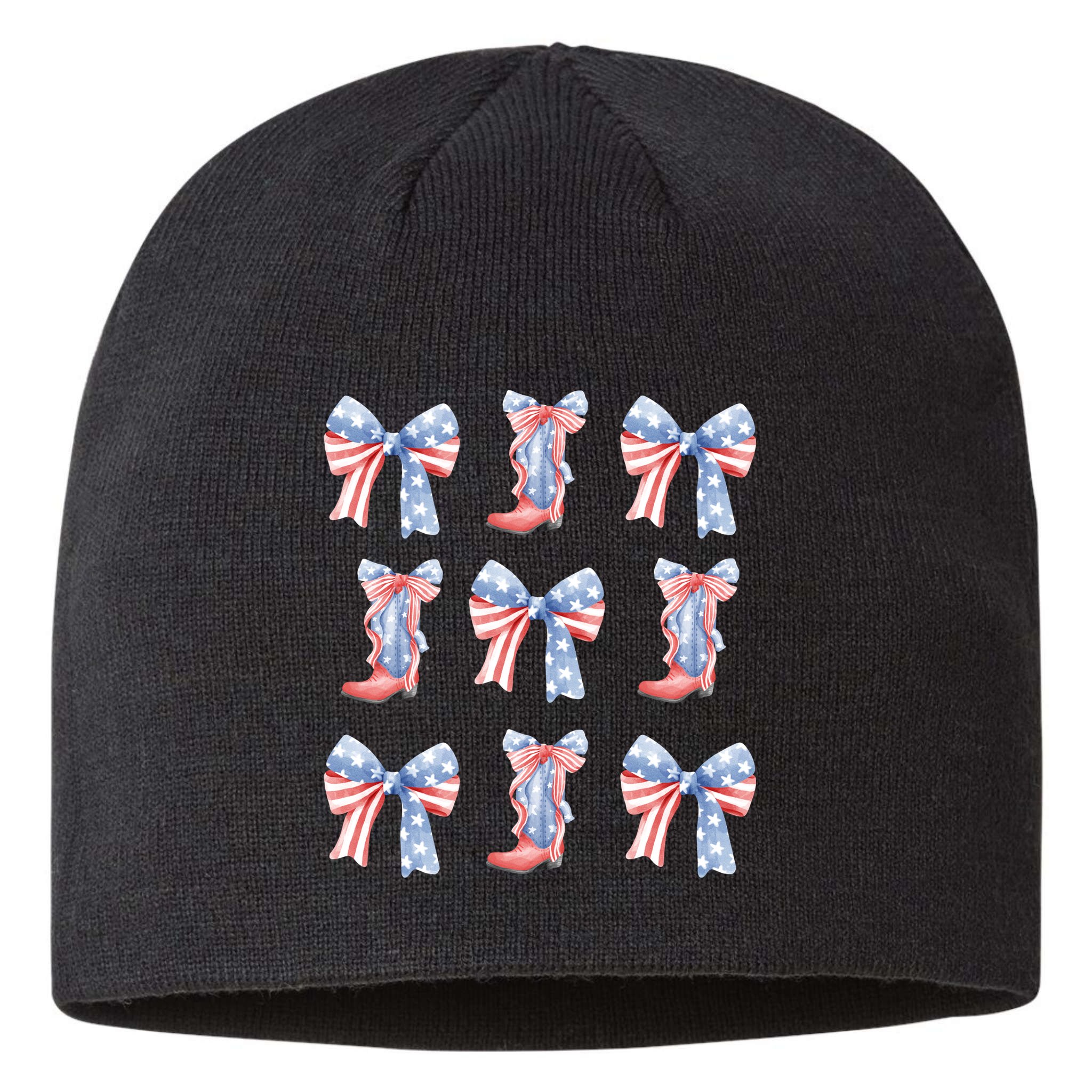 July 4th Coquette Bow America Retro Sustainable Beanie