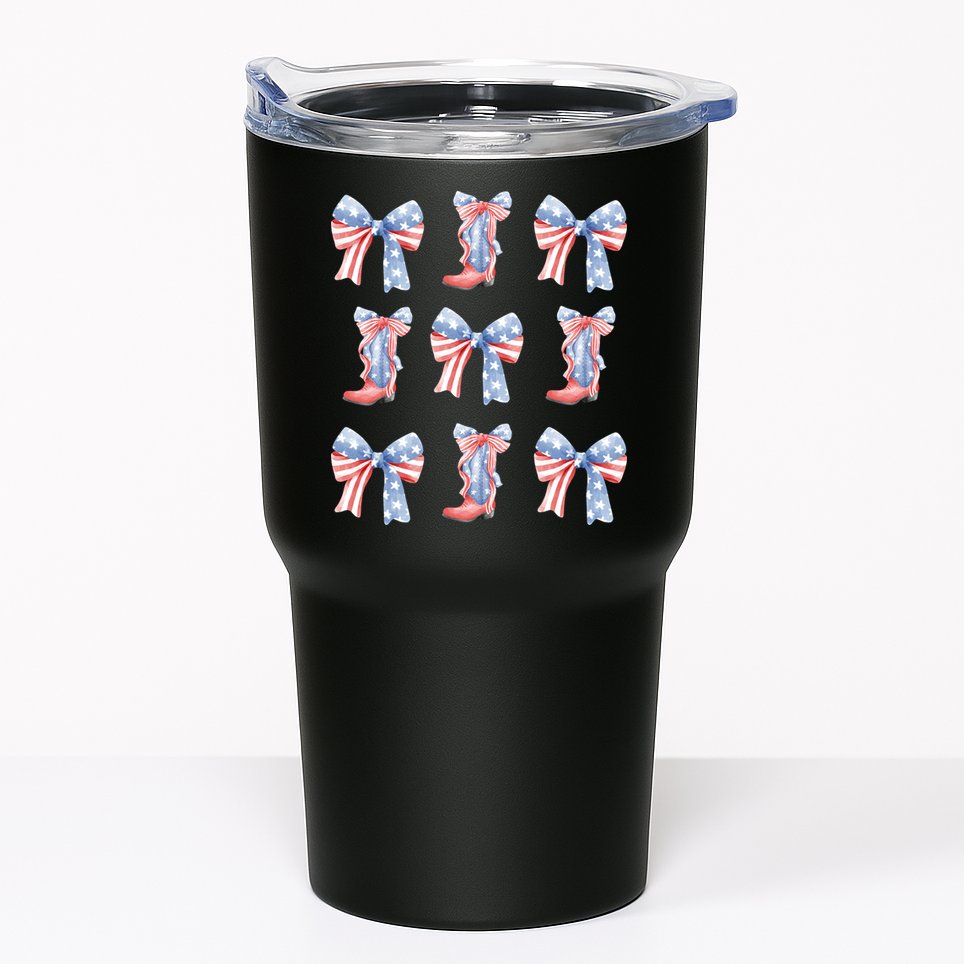 July 4th Coquette Bow America Retro Tumbler
