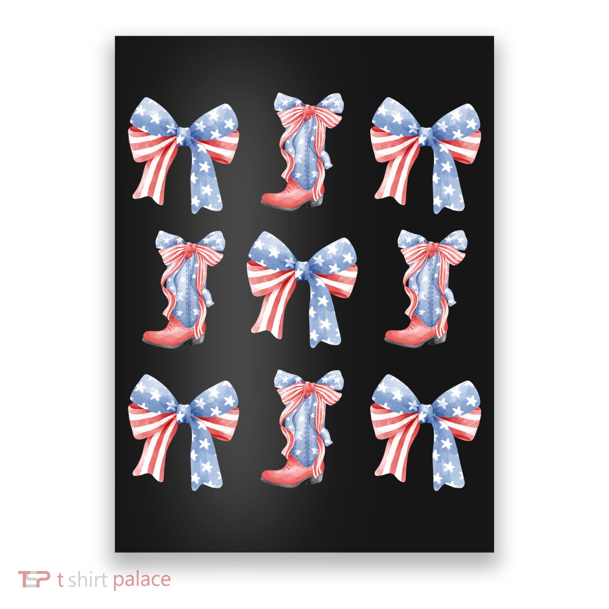 July 4th Coquette Bow America Retro Poster