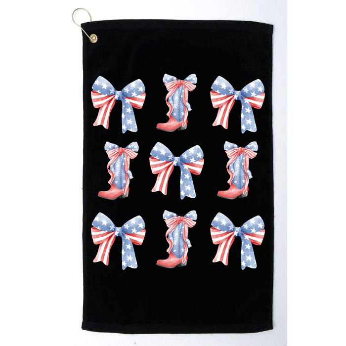 July 4th Coquette Bow America Retro Golf Towel