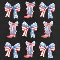 July 4th Coquette Bow America Retro Golf Towel