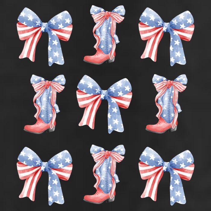 July 4th Coquette Bow America Retro Golf Towel