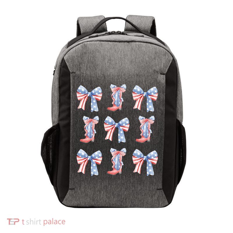 July 4th Coquette Bow America Retro Vector Backpack