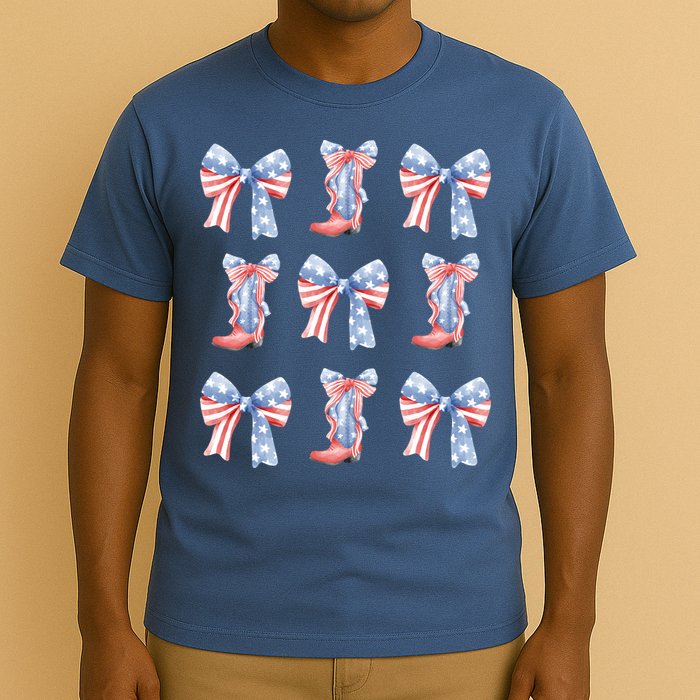 July 4th Coquette Bow America Retro T-Shirt