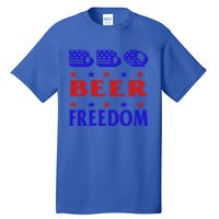 July 4 Celebrate Freedom Good Beer Great Bbq Meaningful Gift Tall T-Shirt