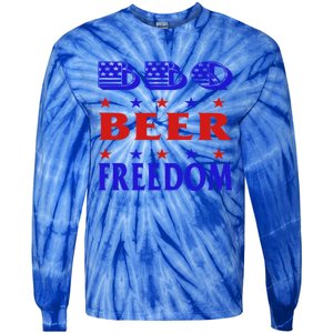 July 4 Celebrate Freedom Good Beer Great Bbq Meaningful Gift Tie-Dye Long Sleeve Shirt