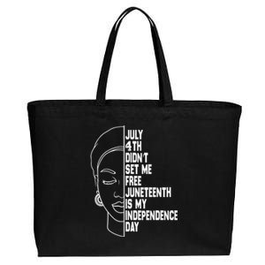 July 4th Didnt Set Me Free Junenth Is My Independence Day Cool Gift Cotton Canvas Jumbo Tote