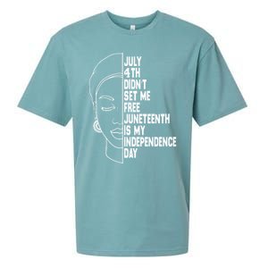 July 4th Didnt Set Me Free Junenth Is My Independence Day Cool Gift Sueded Cloud Jersey T-Shirt