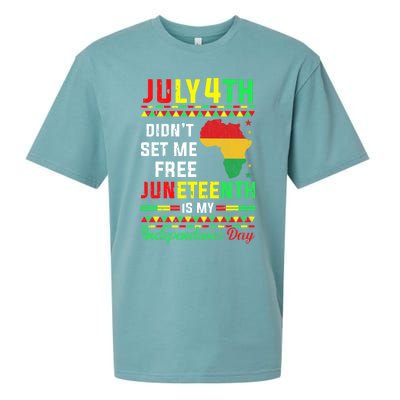 July 4th Didnt Set Me Free Junenth Is My Independence Day Gift Sueded Cloud Jersey T-Shirt