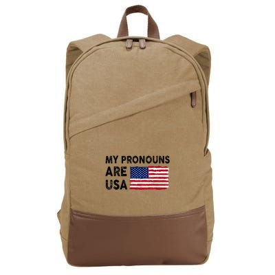 July 4th Funny My Pronouns Are Usa Cotton Canvas Backpack