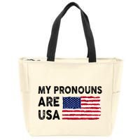 July 4th Funny My Pronouns Are Usa Zip Tote Bag
