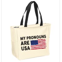 July 4th Funny My Pronouns Are Usa Zip Tote Bag