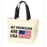 July 4th Funny My Pronouns Are Usa Zip Tote Bag