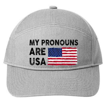 July 4th Funny My Pronouns Are Usa 7-Panel Snapback Hat