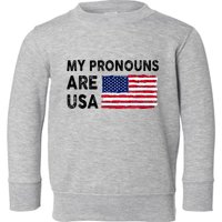 July 4th Funny My Pronouns Are Usa Toddler Sweatshirt