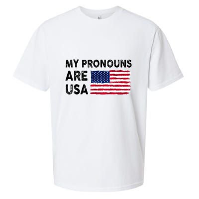 July 4th Funny My Pronouns Are Usa Sueded Cloud Jersey T-Shirt