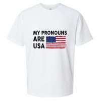 July 4th Funny My Pronouns Are Usa Sueded Cloud Jersey T-Shirt