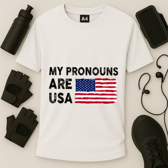 July 4th Funny My Pronouns Are Usa Performance Shirt