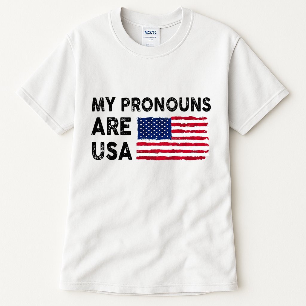 July 4th Funny My Pronouns Are Usa Tall T-Shirt