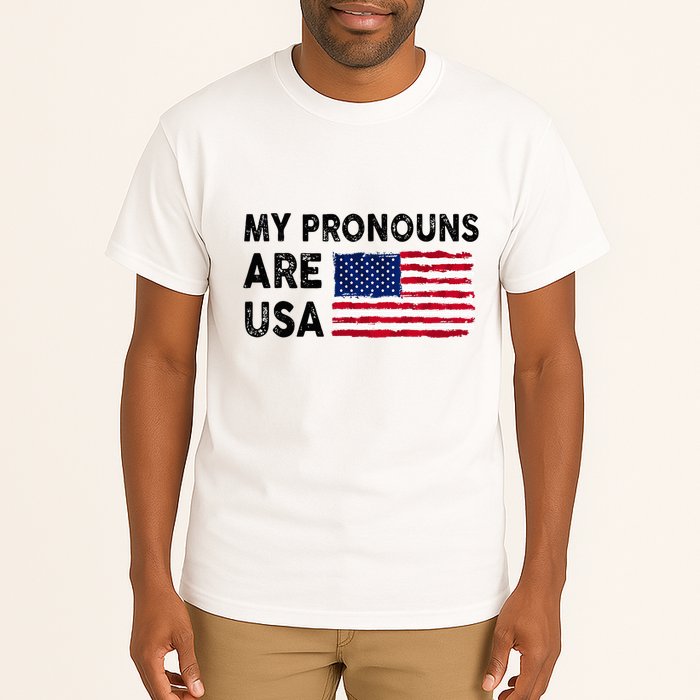 July 4th Funny My Pronouns Are Usa Tall T-Shirt