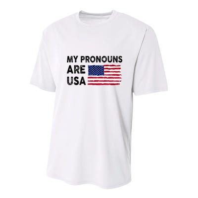 July 4th Funny My Pronouns Are Usa Youth Performance Sprint T-Shirt