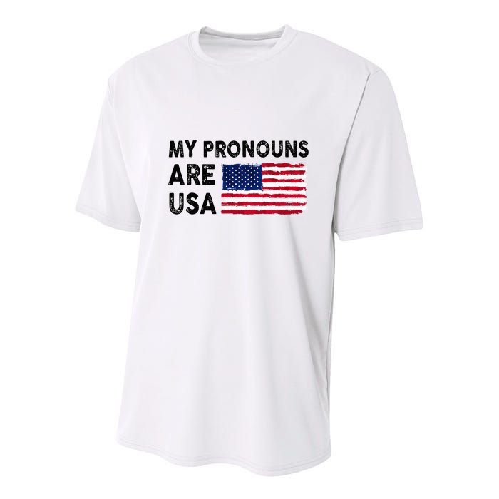 July 4th Funny My Pronouns Are Usa Youth Performance Sprint T-Shirt