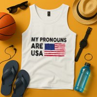 July 4th Funny My Pronouns Are Usa Tank Top