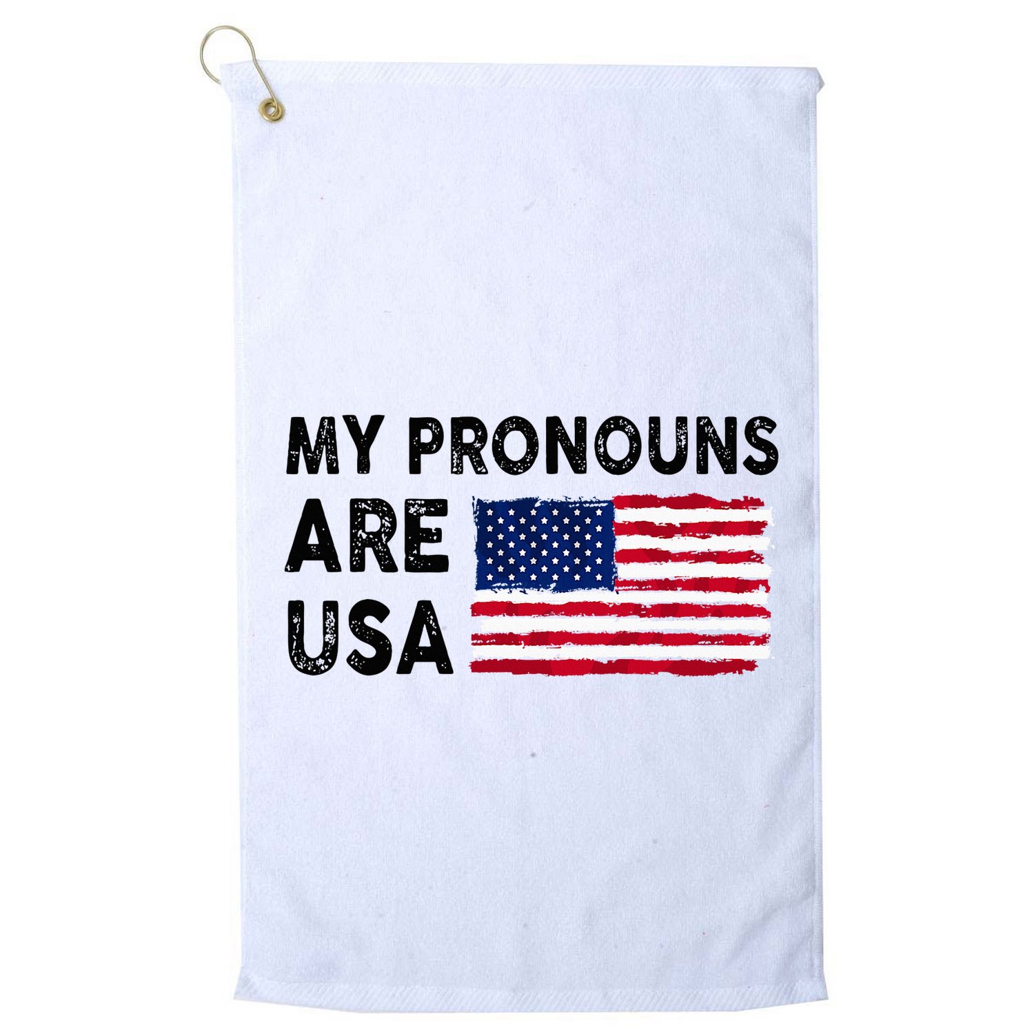 July 4th Funny My Pronouns Are Usa Golf Towel