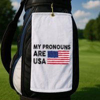 July 4th Funny My Pronouns Are Usa Golf Towel