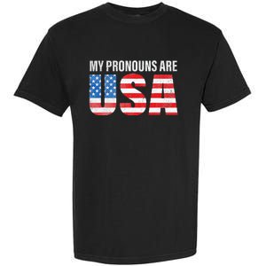 July 4th Funny My Pronouns Are USA 4th Of Jully US Flag Garment-Dyed Heavyweight T-Shirt