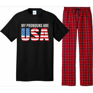 July 4th Funny My Pronouns Are USA 4th Of Jully US Flag Pajama Set