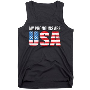 July 4th Funny My Pronouns Are USA 4th Of Jully US Flag Tank Top