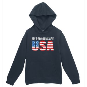 July 4th Funny My Pronouns Are USA 4th Of Jully US Flag Urban Pullover Hoodie