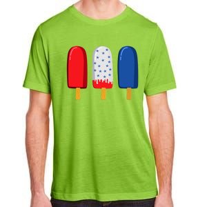 July 4th Funny Gift American Flag Popsicle Cute Gift Adult ChromaSoft Performance T-Shirt