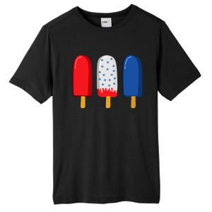 July 4th Funny Gift American Flag Popsicle Cute Gift Tall Fusion ChromaSoft Performance T-Shirt