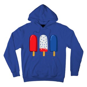 July 4th Funny Gift American Flag Popsicle Cute Gift Hoodie