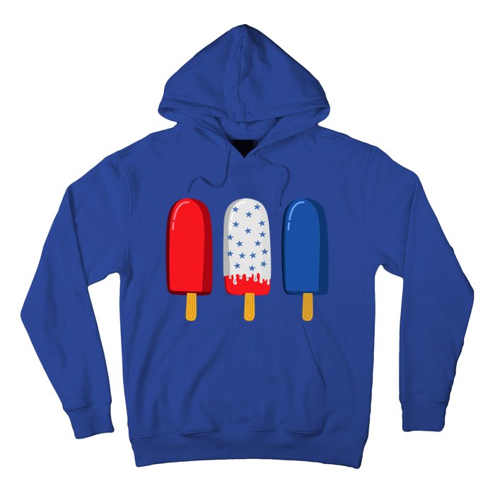 July 4th Funny Gift American Flag Popsicle Cute Gift Hoodie