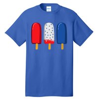 July 4th Funny Gift American Flag Popsicle Cute Gift Tall T-Shirt