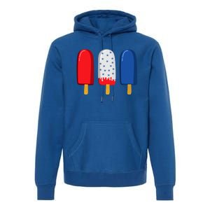 July 4th Funny Gift American Flag Popsicle Cute Gift Premium Hoodie