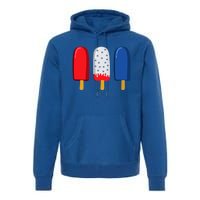 July 4th Funny Gift American Flag Popsicle Cute Gift Premium Hoodie