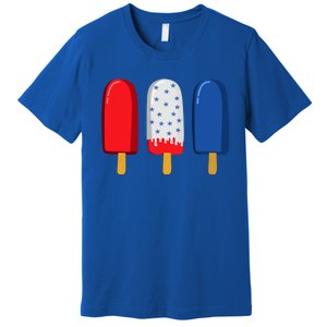 July 4th Funny Gift American Flag Popsicle Cute Gift Premium T-Shirt