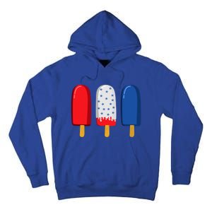 July 4th Funny Gift American Flag Popsicle Cute Gift Tall Hoodie