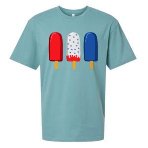 July 4th Funny Gift American Flag Popsicle Cute Gift Sueded Cloud Jersey T-Shirt