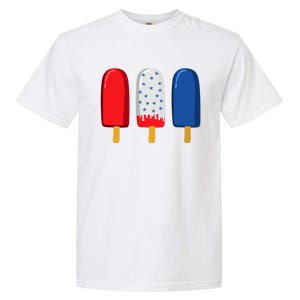 July 4th Funny Gift American Flag Popsicle Cute Gift Garment-Dyed Heavyweight T-Shirt