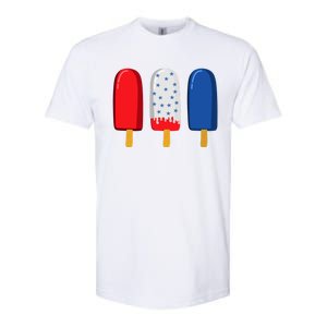 July 4th Funny Gift American Flag Popsicle Cute Gift Softstyle CVC T-Shirt